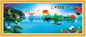 Tranh thêu chữ thập phong cảnh DLH-YA307