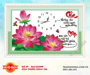 Tranh thêu đồng hồ cha mẹ - DLH-222899