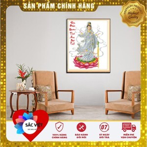 Tranh thêu quan thế âm DLH-222876