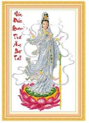 Tranh thêu quan thế âm DLH-222876