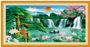 Tranh thêu tùng nghênh khách DLH-222850