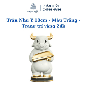 Trâu Như Ý 10cm - Trang trí vàng 24k