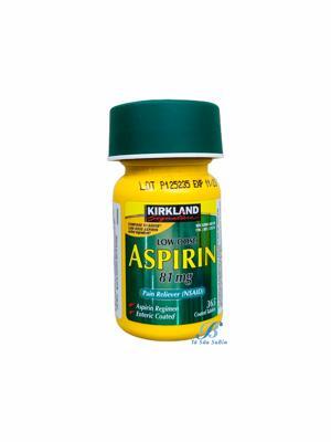 Thuốc giảm đau Aspirin Kirkland Signature Low Dose Aspirin 81 mg 2 lọ x 365 viên - Mỹ