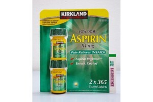 Thuốc giảm đau Aspirin Kirkland Signature Low Dose Aspirin 81 mg 2 lọ x 365 viên - Mỹ