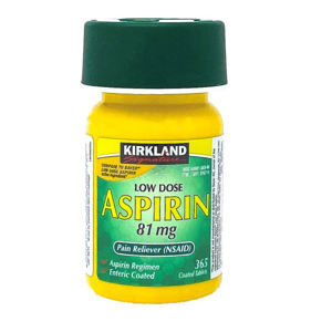 Thuốc giảm đau Aspirin Kirkland Signature Low Dose Aspirin 81 mg 2 lọ x 365 viên - Mỹ