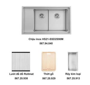 Trọn bộ chậu inox Häfele HS21-SSD2S90M và phụ kiện