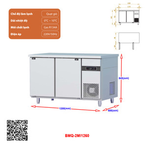 Bàn mát Đức Minh 2 cánh 210 lít BMQ.2MI1260