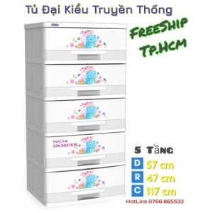 Tủ Duy Tân đại 5 ngăn rộng 57cm