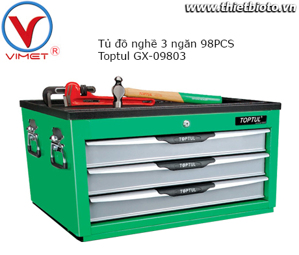 Tủ đồ nghề 3 ngăn 98 chi tiết Toptul GX-09803