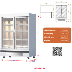 Tủ đông Đức Minh 2 cánh 1100 lít DDQ.2K1100