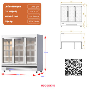 Tủ đông Đức Minh 3 cánh 1750 lít DDQ.3K1750