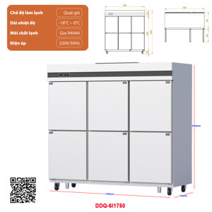 Tủ đông 6 cánh 1750 lít DDQ.6I1750