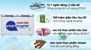 Tủ đông Darling inverter 1 ngăn 370 lít DMF-3799ASI