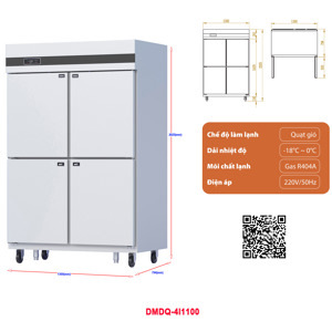 Tủ đông mát 4 cánh 1100 lít DMDQ.4I1100