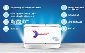 Tủ đông Sanaky inverter 2 ngăn 660 lít VH-6699W3N