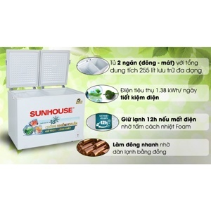 Tủ đông Sunhouse 2 ngăn 255 lít SHR-F2362W2