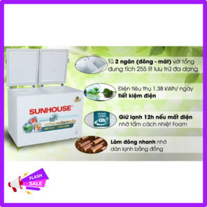 Tủ đông Sunhouse 2 ngăn 255 lít SHR-F2362W2