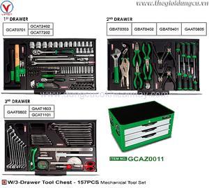 Tủ dụng cụ 3 ngăn Toptul GCAZ0011, 157 chi tiết