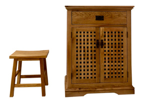 Tủ giày gỗ sồi caro