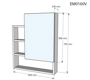 Tủ gương phòng tắm Caesar EM0160V