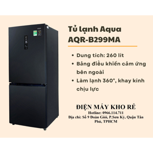 Tủ lạnh Aqua Inverter 260 lít AQR-B299MA(FB)