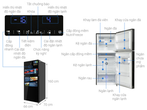 Tủ lạnh Beko Inverter 371 lít RDNT371E50VZHFSGB