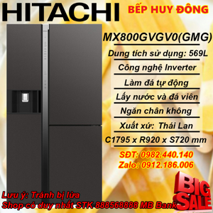 Tủ lạnh Hitachi Inverter 569 lít R-MX800GVGV0