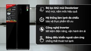 Tủ lạnh Sharp Inverter 563 lít SJ-SBX530VG-BK