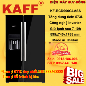 Tủ lạnh Kaff 573 lít KF-BCD600GLASS