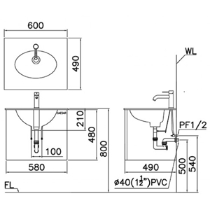 Tủ Lavabo Caesar EH05024AV