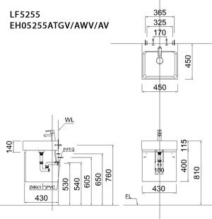 Tủ lavabo Caesar EH05255AV