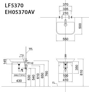 Tủ lavabo Caesar EH05370AV