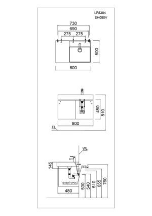 Tủ lavabo Caesar EH05382AV