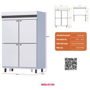 Tủ mát 4 cánh 1100 lít MDQ.4I1100