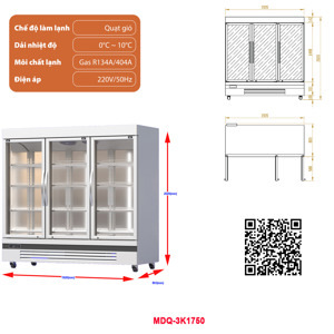 Tủ mát Đức Minh 3 cánh 1750 lít MDQ.3K1750