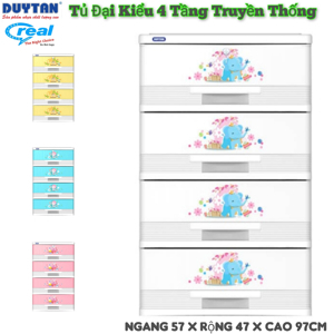 Tủ nhựa Duy Tân đại 4 ngăn kéo, rộng 57cm