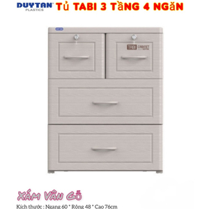 Tủ nhựa Tabi Duy Tân 3 tầng cho bé