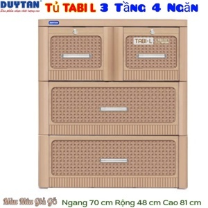 Tủ nhựa Tabi-L Duy Tân 3 tầng 4 ngăn