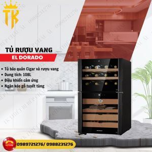 Tủ rượu vang và giữ ẩm cigar Klarstein El Dorado 108L