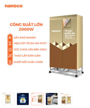 Tủ sấy quần áo Nanoco NCD2006