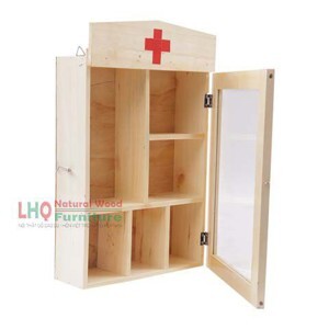 Tủ thuốc y tế gia đình gỗ thông tự nhiên