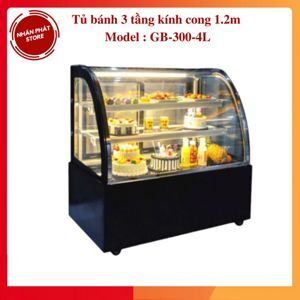 Tủ trưng bày bánh kem kính cong dài 1.2m Snow Village GB-300-4L