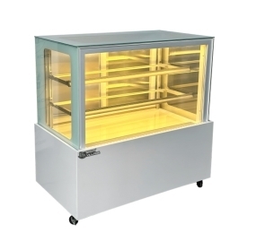 Tủ trưng bày bánh kính vuông 2 tầng dài 1.2m Snow Village GB-300-4L.Z