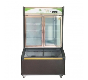 Tủ trưng bày thực phẩm trên mát-dưới đông 2 cửa (có sưởi kính ngăn trên) Snow Village LCD-1198