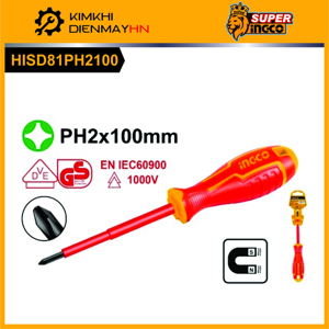 Tua vít bake cách điện PH2×100 Ingco HISD81PH2100