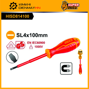 Tua vít dẹp cách điện Ingco HISD814100