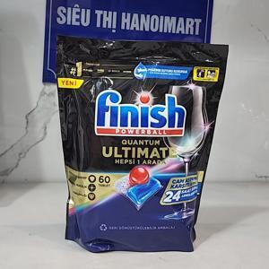 Túi 60 viên rửa chén Finish Quantum Max Dishwasher Tablets Apple Lime Blast QT025461 - hương chanh, táo