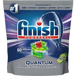 Túi 60 viên rửa chén Finish Quantum Max Dishwasher Tablets Apple Lime Blast QT025461 - hương chanh, táo