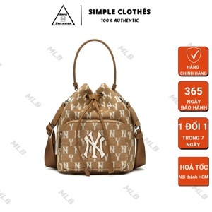 Túi MLB Monogram Jacquard Bucket Bag Beige 32BG34111-50B