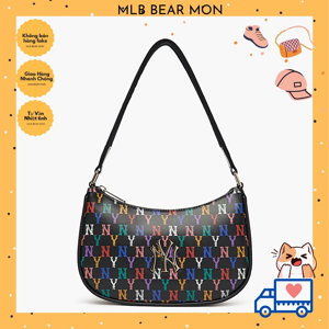 Túi MLB Monogram Rainbow Hobo Bag New York Yankees 3ABQS041N-50BKS